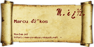Marcu Ákos névjegykártya